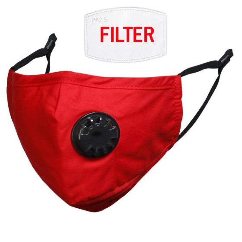 Cotton Mask + respirator valve + 1 PM 2.5 filter